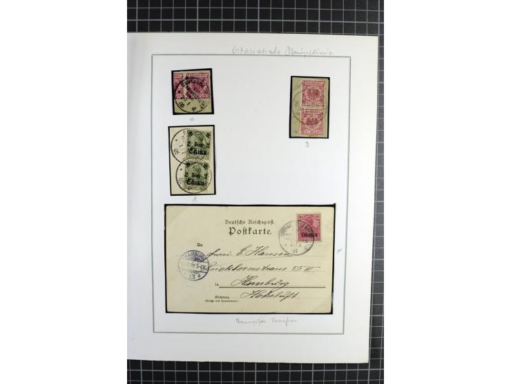 SCHIFFSPOST: 1896/1909, Sammlung mit 16 Briefstücken, 13 Belegen und ein Markenpaar mit meist klaren Stempelabschlägen der Se