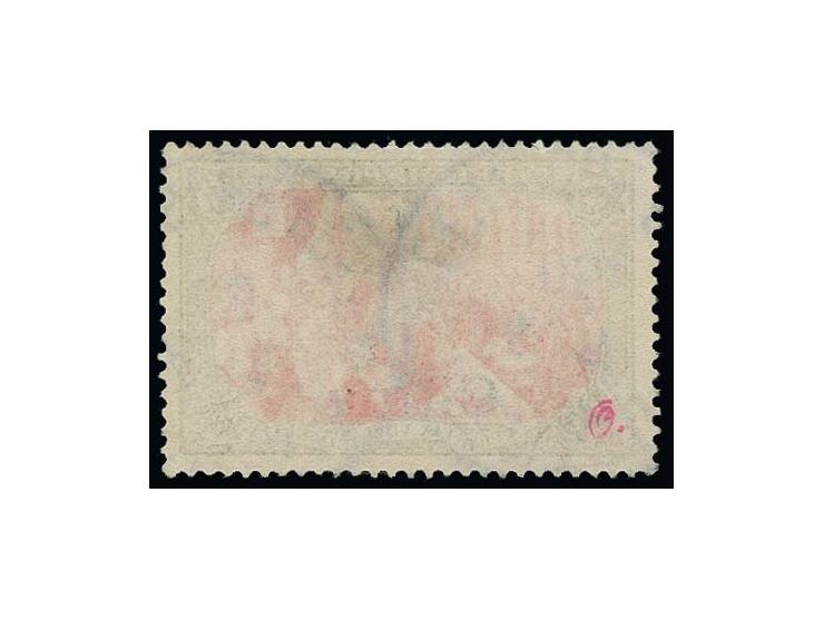 19021, Reichspost 5 M., Type I mit Nachmalung mit Rot und Deckweiß, gestempelt, Pracht, Fotobefund Jäschke-L. BPP (Mi. 400,-)