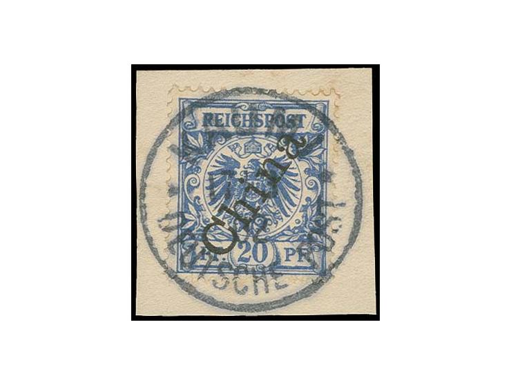 20 Pfg. mit Stempel "KAUMI 17/3 02" auf Briefstück, sign. Bothe BPP, ex Sammlung Rosenhaus