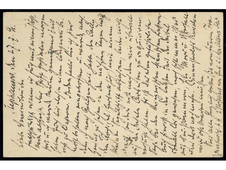 Karte 10 Pfg. mit Stempel "STEPHANSORT 28/7 91" mit langem Bedarfstext nach Berlin mit Ankunftsstempel, ex Sammlung Rosenhaus