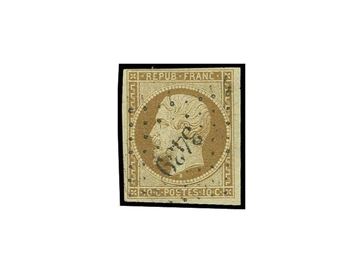 10 c. brown-yellow, good to wide margins, used with petite chiffre 3439 (Tulle), fine, Goebel BPP certificate (Mi. 850,-)