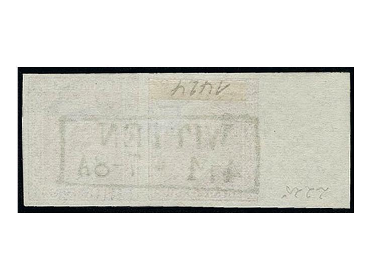 1 Silbergroschen rosa im waagerechten Paar, allseits breitrandig, links mit breitem Bogenrand und Reihenzähler "6", sehr schö