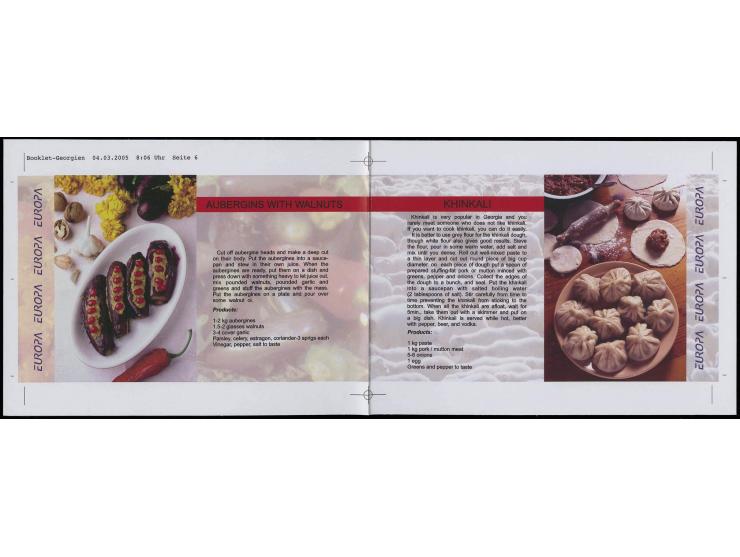 20 t. and 80 t. stamp booklet, proof of both booklet pane imperforated, cover and interleaves, all with large margins, rare, 
