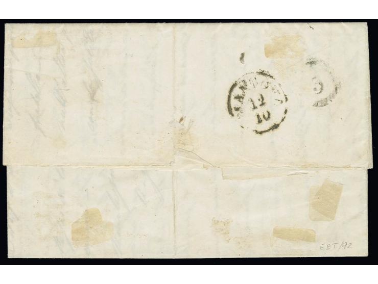 1850/54: 15 centesimi orange red 'rosso vermiglio', machine paper, used in combination with Postal fiscal 15 c. grey-black & 