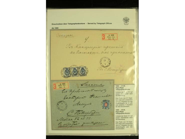 1891 / 1916 REGISTERED MAIL The collection of Registered Mail sent from Telegraph Offices other than St Petersburg and Moscow