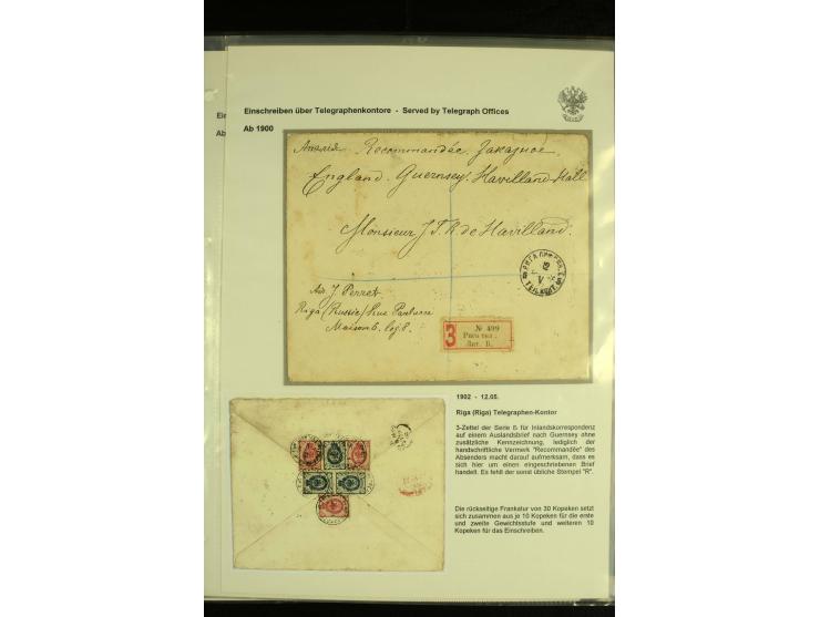 1891 / 1916 REGISTERED MAIL The collection of Registered Mail sent from Telegraph Offices other than St Petersburg and Moscow