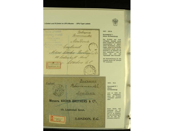 1901 / 1917 The splendid three volume collection of Registered mail in the final Imperial period, with one volume devoted to 