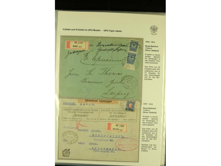 1901 / 1917 The splendid three volume collection of Registered mail in the final Imperial period, with one volume devoted to 