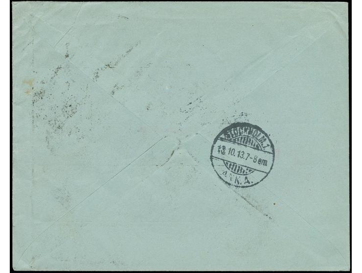 1913 MACHINE REGISTRATION (Automaten) Cover, somewhat creased,  sent from Moscow to Stockholm with clear Moscow machine regis