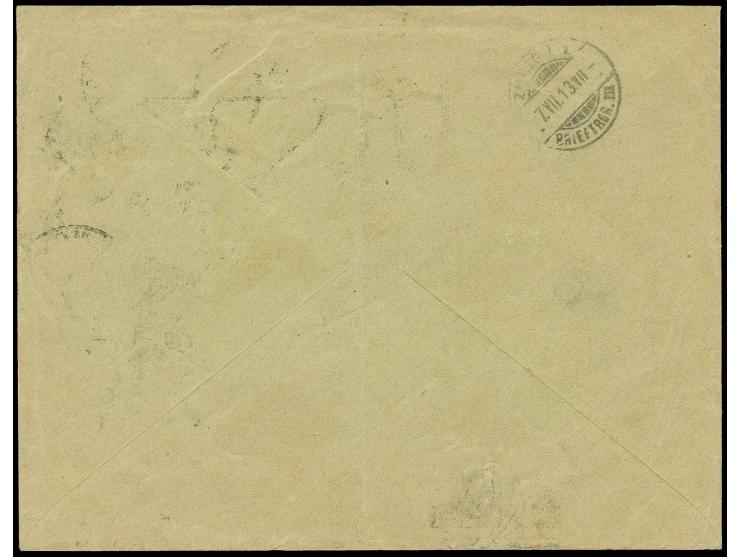 1913 MACHINE REGISTRATION (Automaten) Pre-printed commercial cover sent from Moscow to Zürich with smudged Moscow machine reg