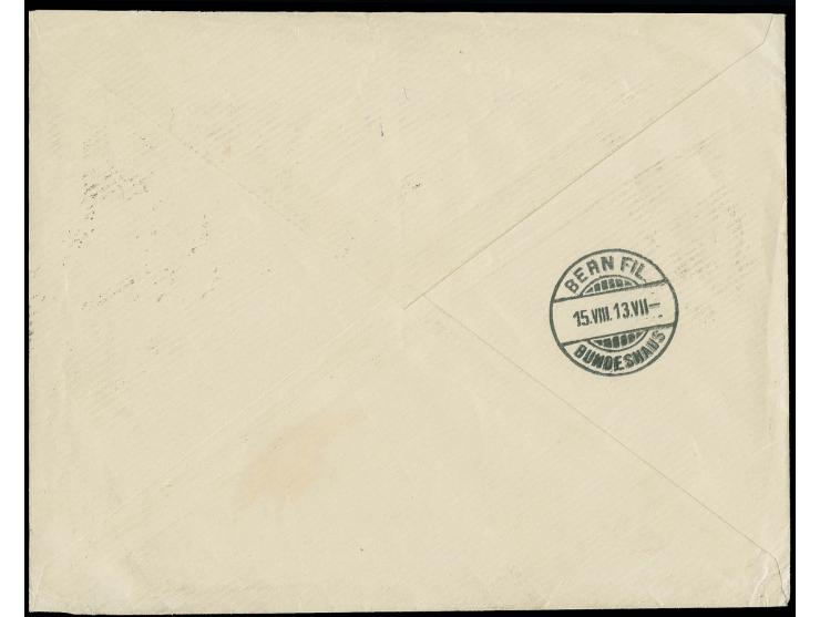 1913 MACHINE REGISTRATION (Automaten) Cover from Riga to Switzerland with International Registration label of RIGA GARE and i
