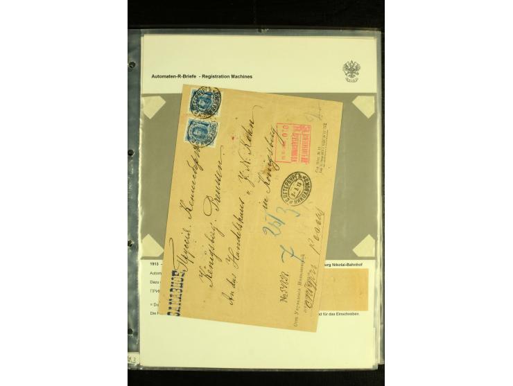1913 /1915 MACHINE REGISTRATION (Automaten). Three larger format items with red machine Registration of Mogilev, St Petersbur