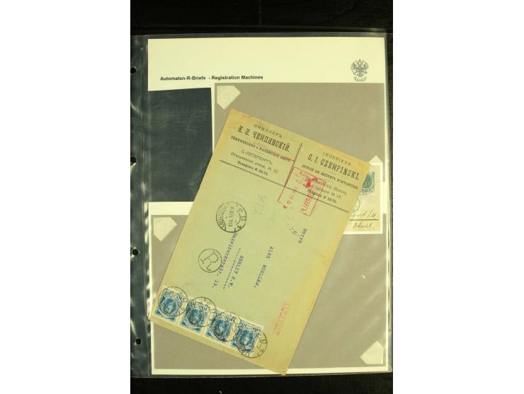 1913 /1915 MACHINE REGISTRATION (Automaten). Three larger format items with red machine Registration of Mogilev, St Petersbur