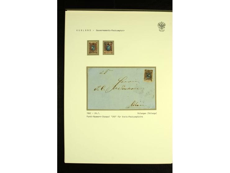 1850s / 1860s DOTTED NUMERAL CANCELLATIONS: Small collection mostly on Russia # 5 with four loose stamps and 5 covers with cl