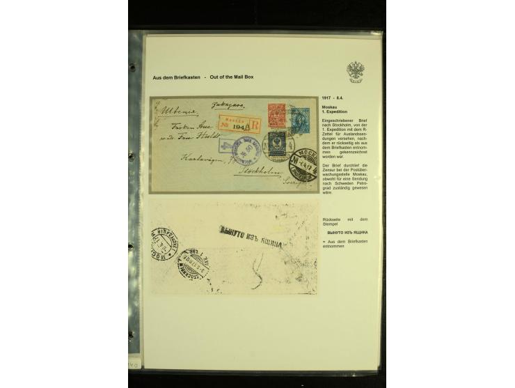 1885 / 1916 "FROM THE MAILBOX" (Aus dem Briefkasten) A splendid written up collection of 17 covers from St Petersburg and Mos
