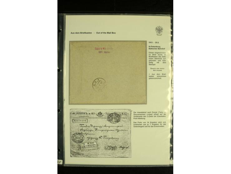 1885 / 1916 "FROM THE MAILBOX" (Aus dem Briefkasten) A splendid written up collection of 17 covers from St Petersburg and Mos
