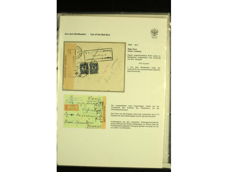 1885 / 1916 "FROM THE MAILBOX" (Aus dem Briefkasten) A splendid written up collection of 17 covers from St Petersburg and Mos