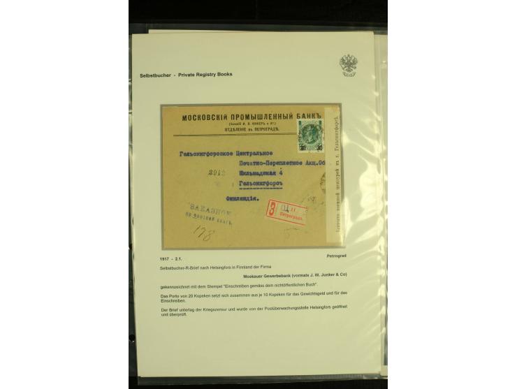 1902 / 1917 PRIVATE REGISTRY (Selbstbucher). A remarkable collection showing the use in Russia of Private Registry Books, a g