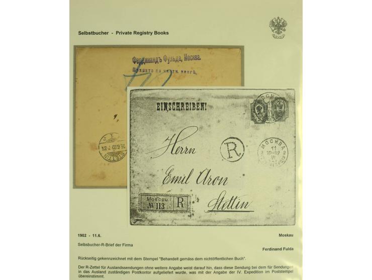 1902 / 1917 PRIVATE REGISTRY (Selbstbucher). A remarkable collection showing the use in Russia of Private Registry Books, a g