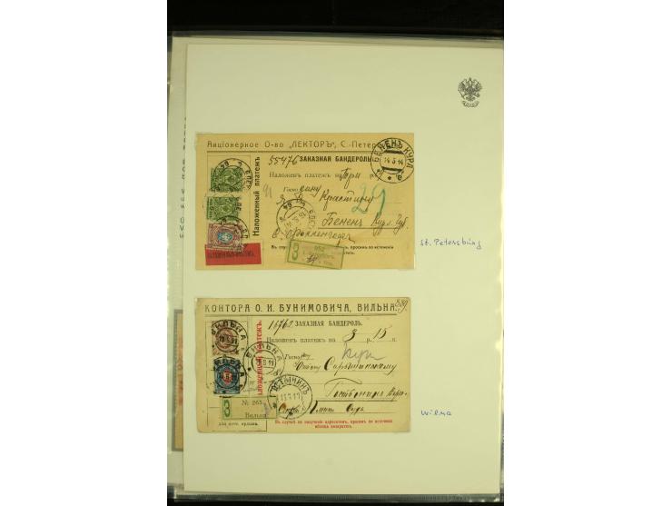 1911 / 1915 CASH ON DELIVERY. A group of Cash on Delivery cards and covers, six with green labels and one with green Enumerat