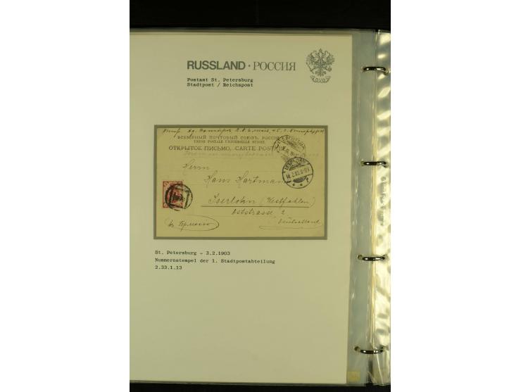 1885 / 1903 ST PETERSBURG A collection in  one album of St Petersburg Numeral cancellations on 36 covers and cards, not compl