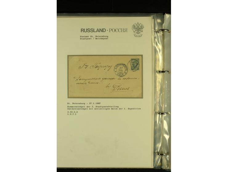 1885 / 1903 ST PETERSBURG A collection in  one album of St Petersburg Numeral cancellations on 36 covers and cards, not compl