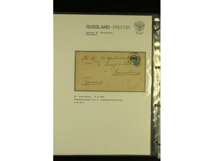 1885 / 1903 ST PETERSBURG A collection in  one album of St Petersburg Numeral cancellations on 36 covers and cards, not compl