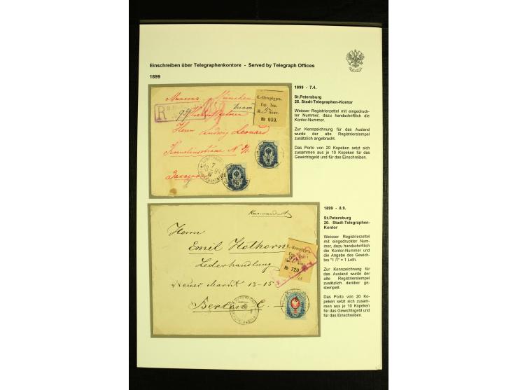 1899 ST PETERSBURG. A collection of 10 covers all with Provisional White registration labels of St Petersburg Telegraph Offic