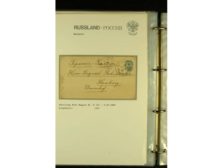 1860 / 1917 RAILWAY STATIONS (Bahnpost). The magnificent collection in two albums with 130 covers and cards, very varied with