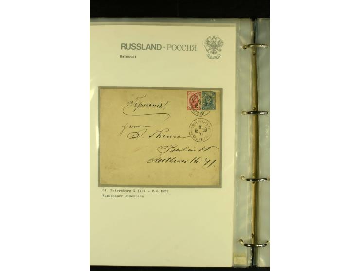 1860 / 1917 RAILWAY STATIONS (Bahnpost). The magnificent collection in two albums with 130 covers and cards, very varied with