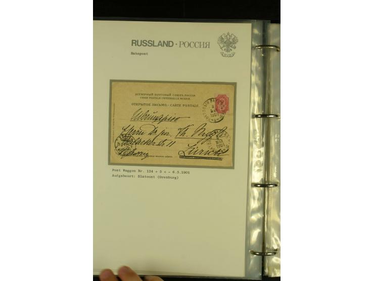 1860 / 1917 RAILWAY STATIONS (Bahnpost). The magnificent collection in two albums with 130 covers and cards, very varied with