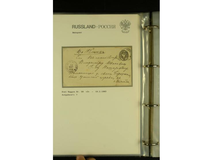 1860 / 1917 RAILWAY STATIONS (Bahnpost). The magnificent collection in two albums with 130 covers and cards, very varied with