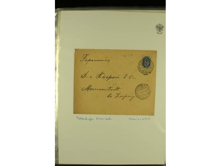 1860 / 1917 RAILWAY STATIONS (Bahnpost). The magnificent collection in two albums with 130 covers and cards, very varied with