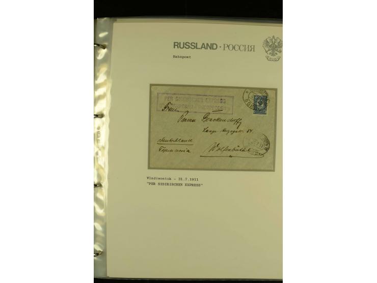 1860 / 1917 RAILWAY STATIONS (Bahnpost). The magnificent collection in two albums with 130 covers and cards, very varied with