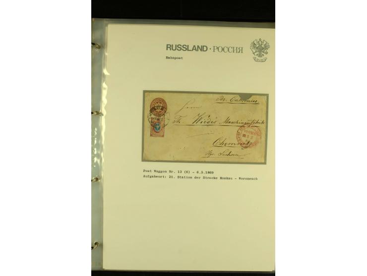 1860 / 1917 RAILWAY STATIONS (Bahnpost). The magnificent collection in two albums with 130 covers and cards, very varied with