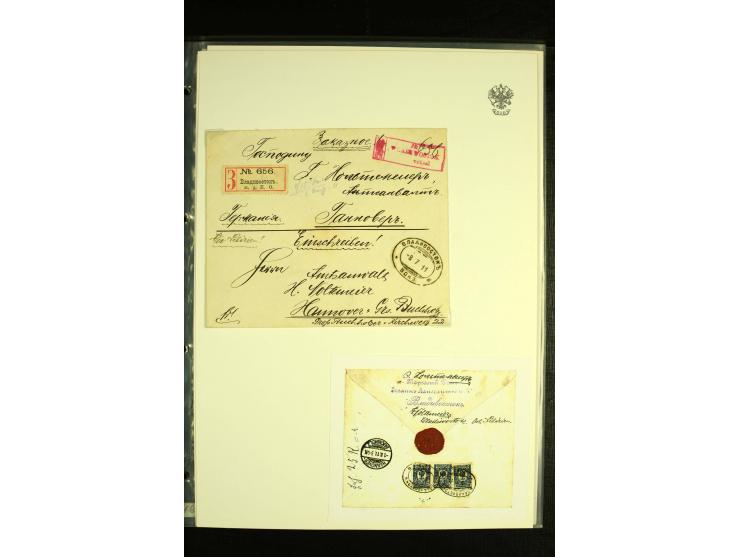 1896 / 1916 RAILWAY REGISTERED MAIL: An assembly of 13 covers illustrating registration on TPOs and at railway stations with 