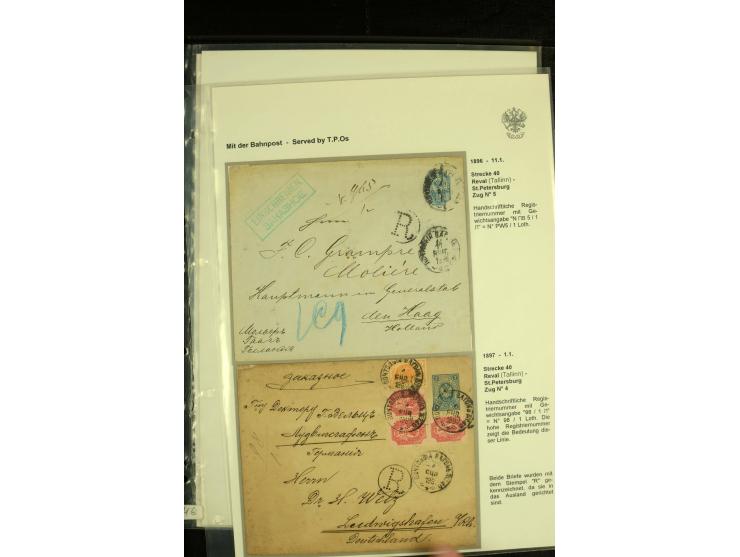 1896 / 1916 RAILWAY REGISTERED MAIL: An assembly of 13 covers illustrating registration on TPOs and at railway stations with 