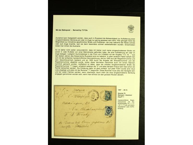 1896 / 1916 RAILWAY REGISTERED MAIL: An assembly of 13 covers illustrating registration on TPOs and at railway stations with 