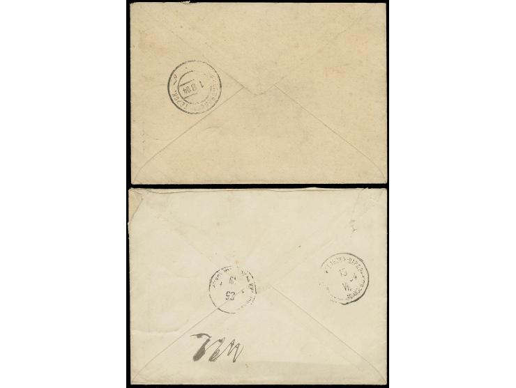1904 SHIP MAIL A remarkable matched pair of Registered covers both addressed to Kislovodsk, one posted on the Archangelsk - V