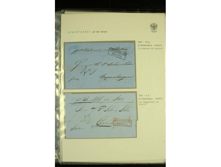 1836 / 1914 SHIP MAIL Collection of North Sea mail on album pages with 28 covers and cards of which 19 are pre - philatelic w