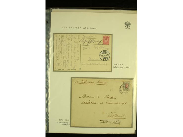 1836 / 1914 SHIP MAIL Collection of North Sea mail on album pages with 28 covers and cards of which 19 are pre - philatelic w