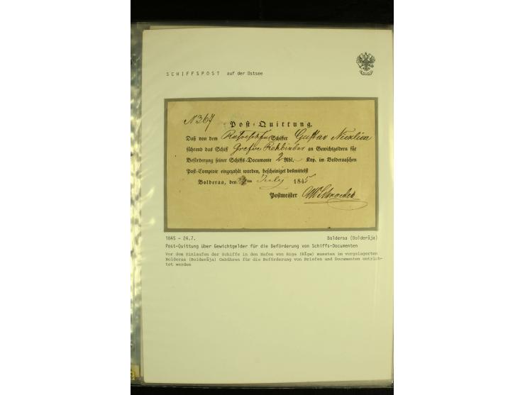 1836 / 1914 SHIP MAIL Collection of North Sea mail on album pages with 28 covers and cards of which 19 are pre - philatelic w