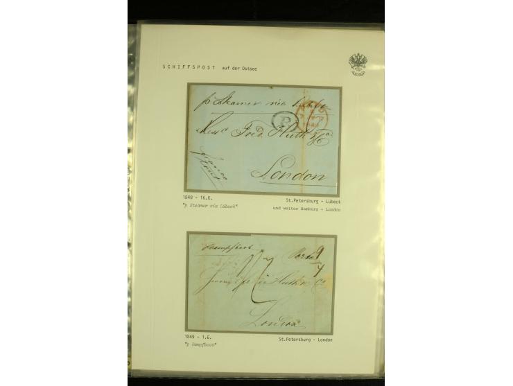 1836 / 1914 SHIP MAIL Collection of North Sea mail on album pages with 28 covers and cards of which 19 are pre - philatelic w