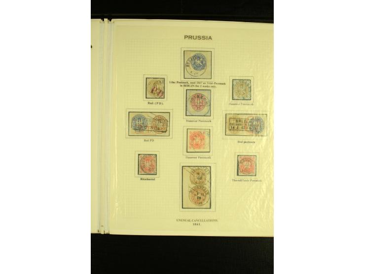 1861/66, Wappenausgabe und Innendienstmarken, Sammlung auf 6 Albenseiten, dabei diverse Einheiten und bessere Entwertungen, u