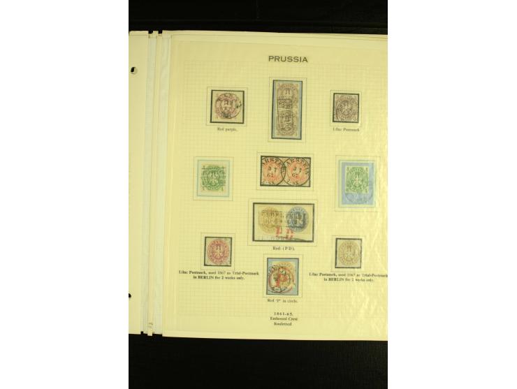 1861/66, Wappenausgabe und Innendienstmarken, Sammlung auf 6 Albenseiten, dabei diverse Einheiten und bessere Entwertungen, u