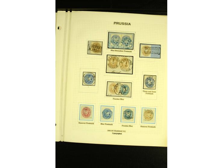 1861/66, Wappenausgabe und Innendienstmarken, Sammlung auf 6 Albenseiten, dabei diverse Einheiten und bessere Entwertungen, u