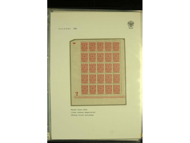 1890 / 1912  Accumulation mint stamps, mostly in quarter sheets, including horizontally laid 2 kop (block of 21), 3 kop (21);