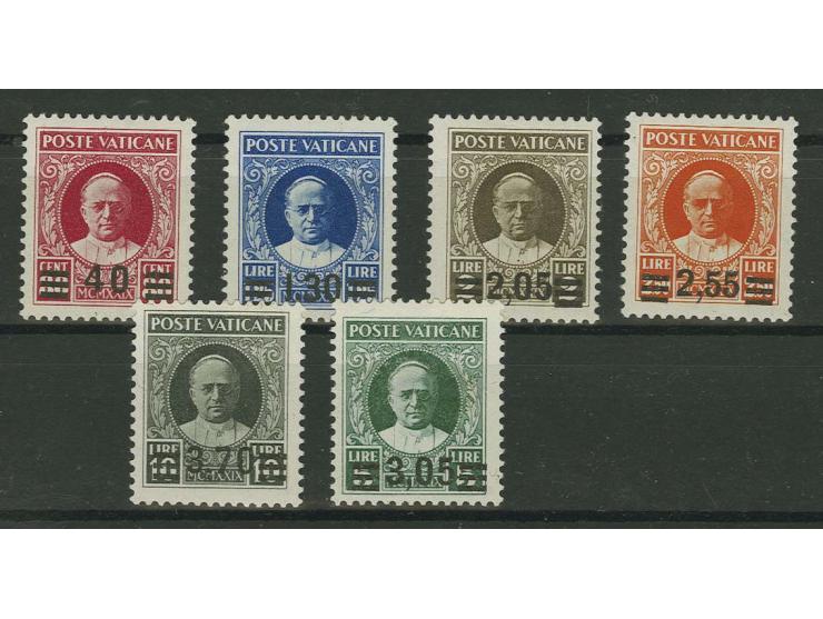 1934, Provisional issue 10 c.-3,70 l. cpl., unused, sign. E. Diena, Bartels and Drahn (Mi. 1.000,-)