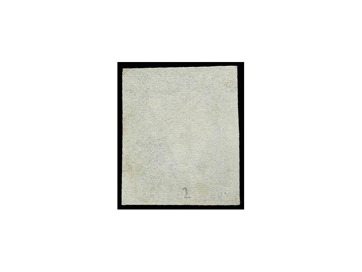 2d. blue, plate 2, PG, large regular margins, lightly cancelled with black MC (£ 1.000.-)        