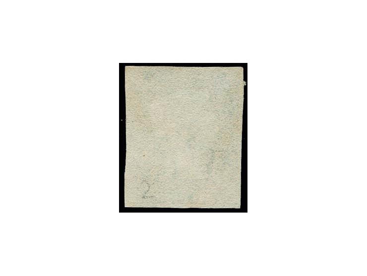 2d. blue, plate 2, RC, good to large regular margins, lightly tied by black MC, fine ( £1.000.-)